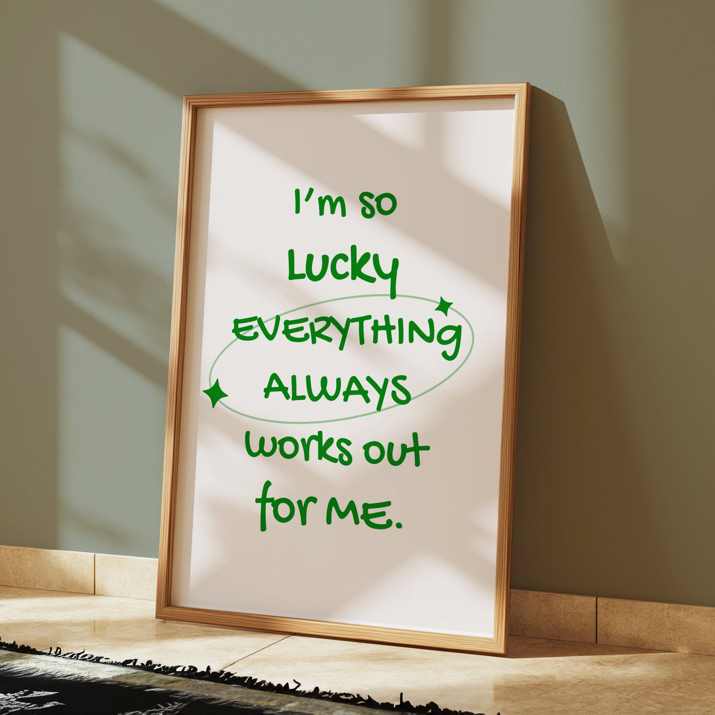 Premium Poster of Everything Always Works Out For Me Motivational Posters