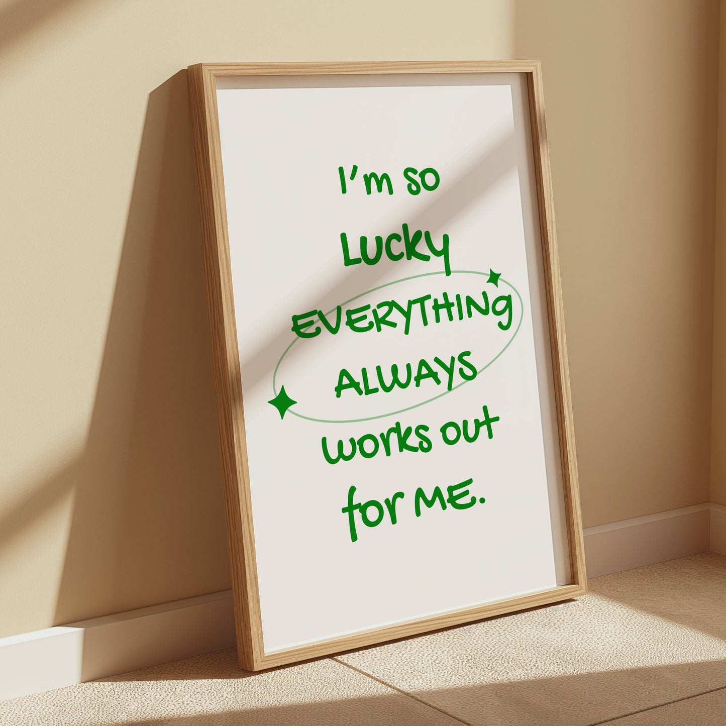 Premium Poster of Everything Always Works Out For Me Motivational Posters