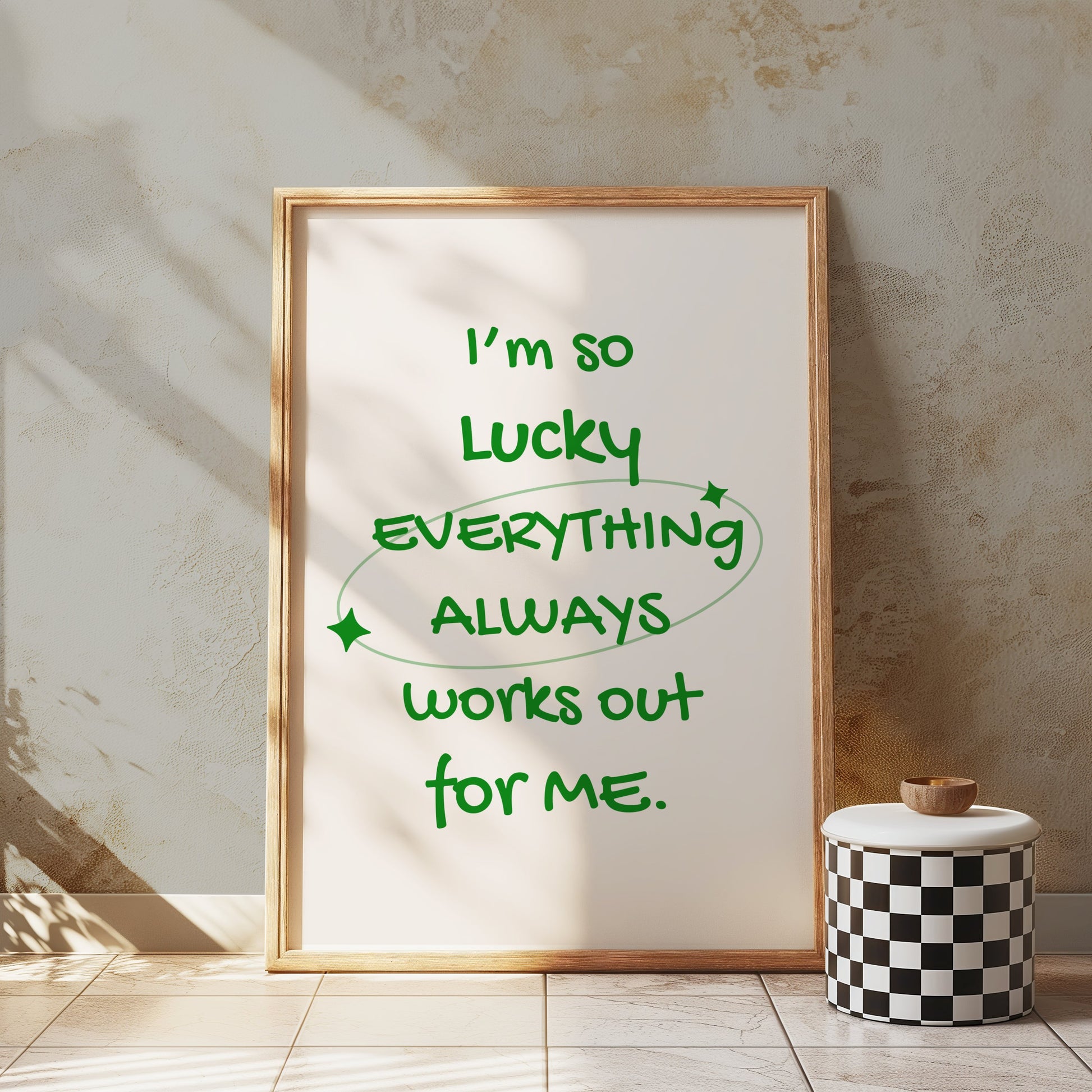 Premium Poster of Everything Always Works Out For Me Motivational Posters