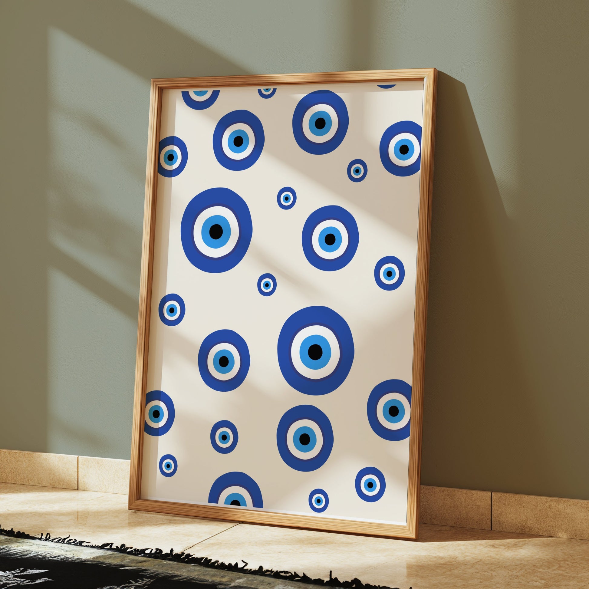 Premium Poster of Evil Eye Pattern in Various Blue Sizes Posters