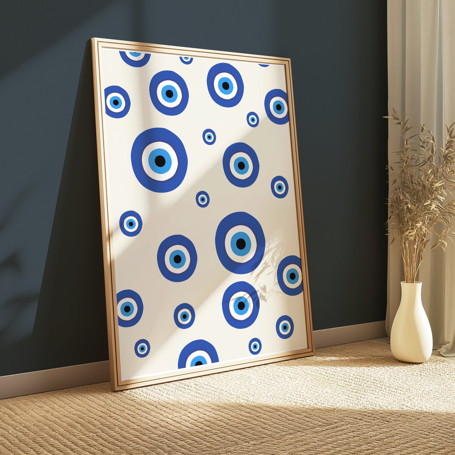 Premium Poster of Evil Eye Pattern in Various Blue Sizes Posters