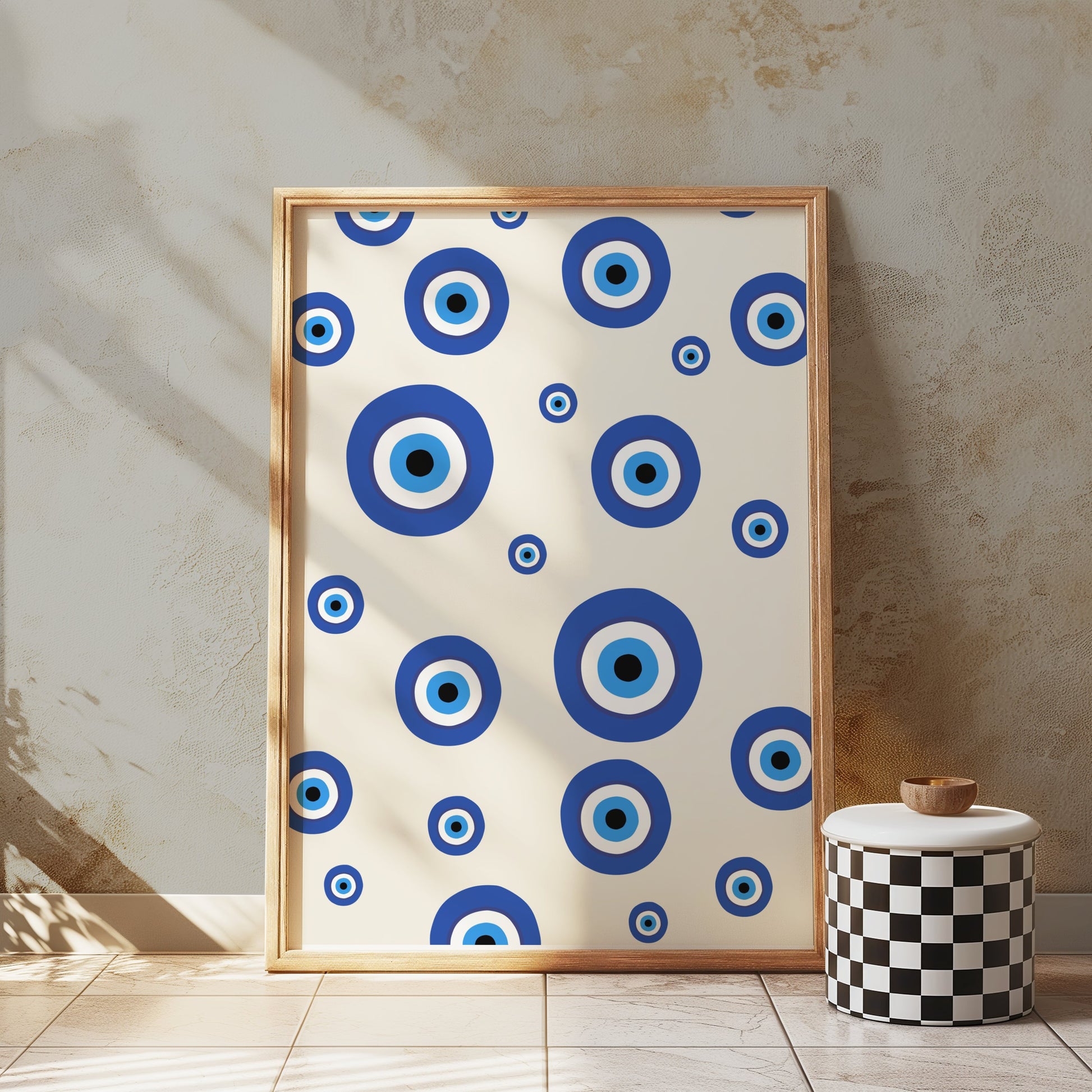 Premium Poster of Evil Eye Pattern in Various Blue Sizes Posters