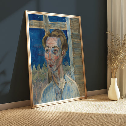 Premium Poster of Expressive Portrait of a Man by Window Art Posters