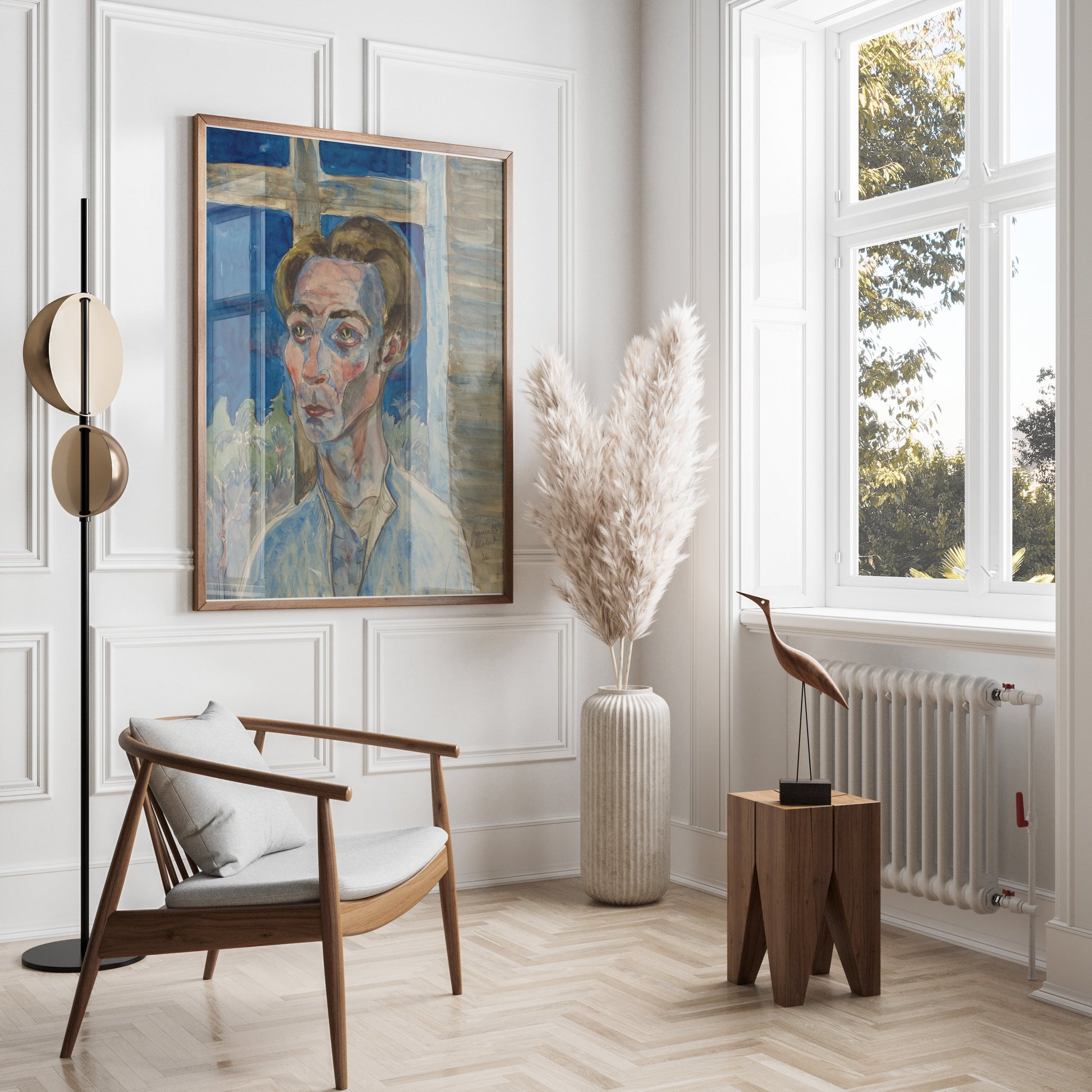 Premium Poster of Expressive Portrait of a Man by Window Art Posters