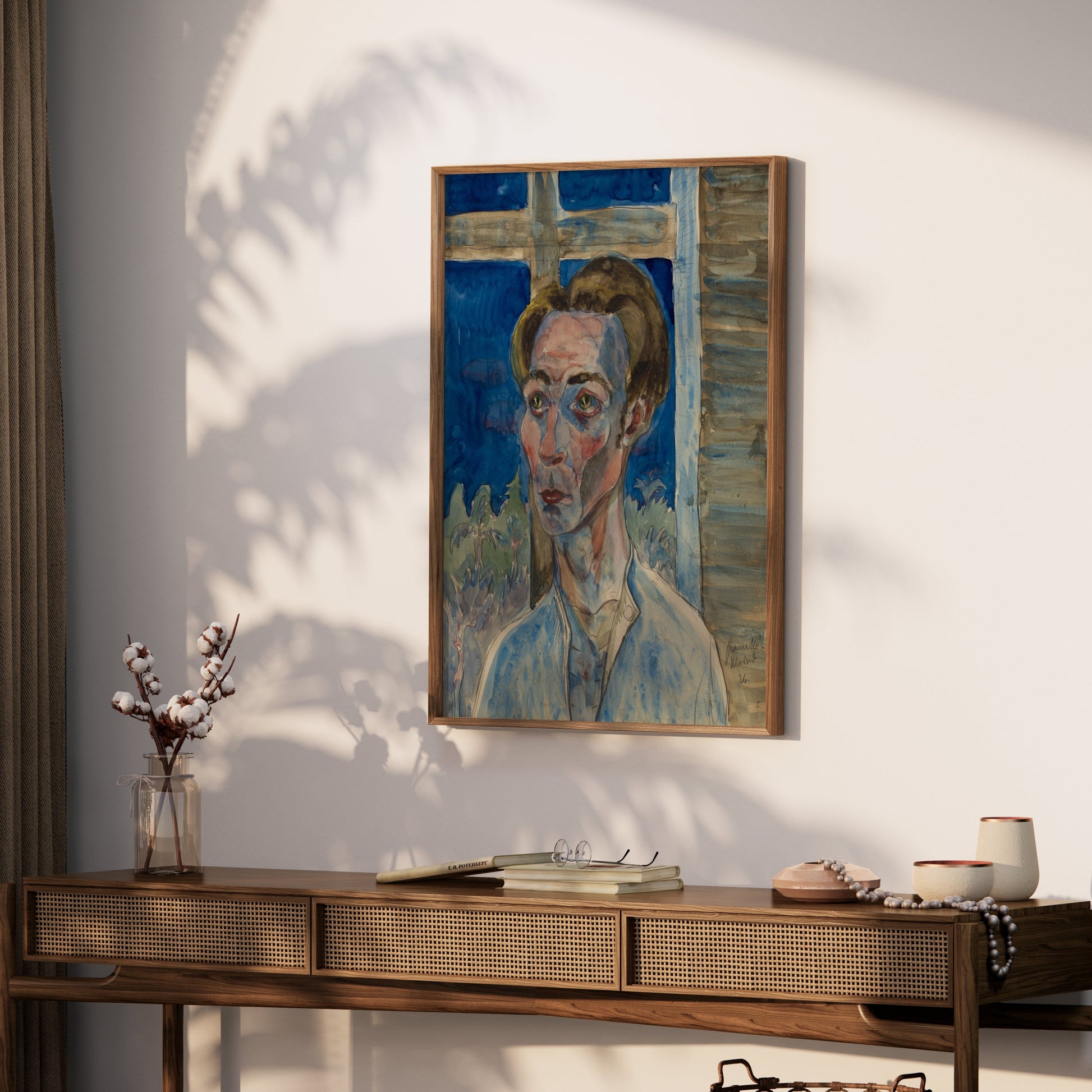 Premium Poster of Expressive Portrait of a Man by Window Art Posters