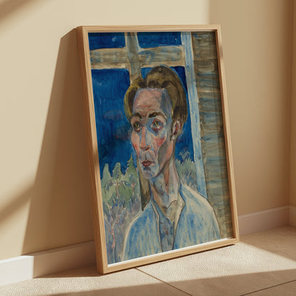 Premium Poster of Expressive Portrait of a Man by Window Art Posters