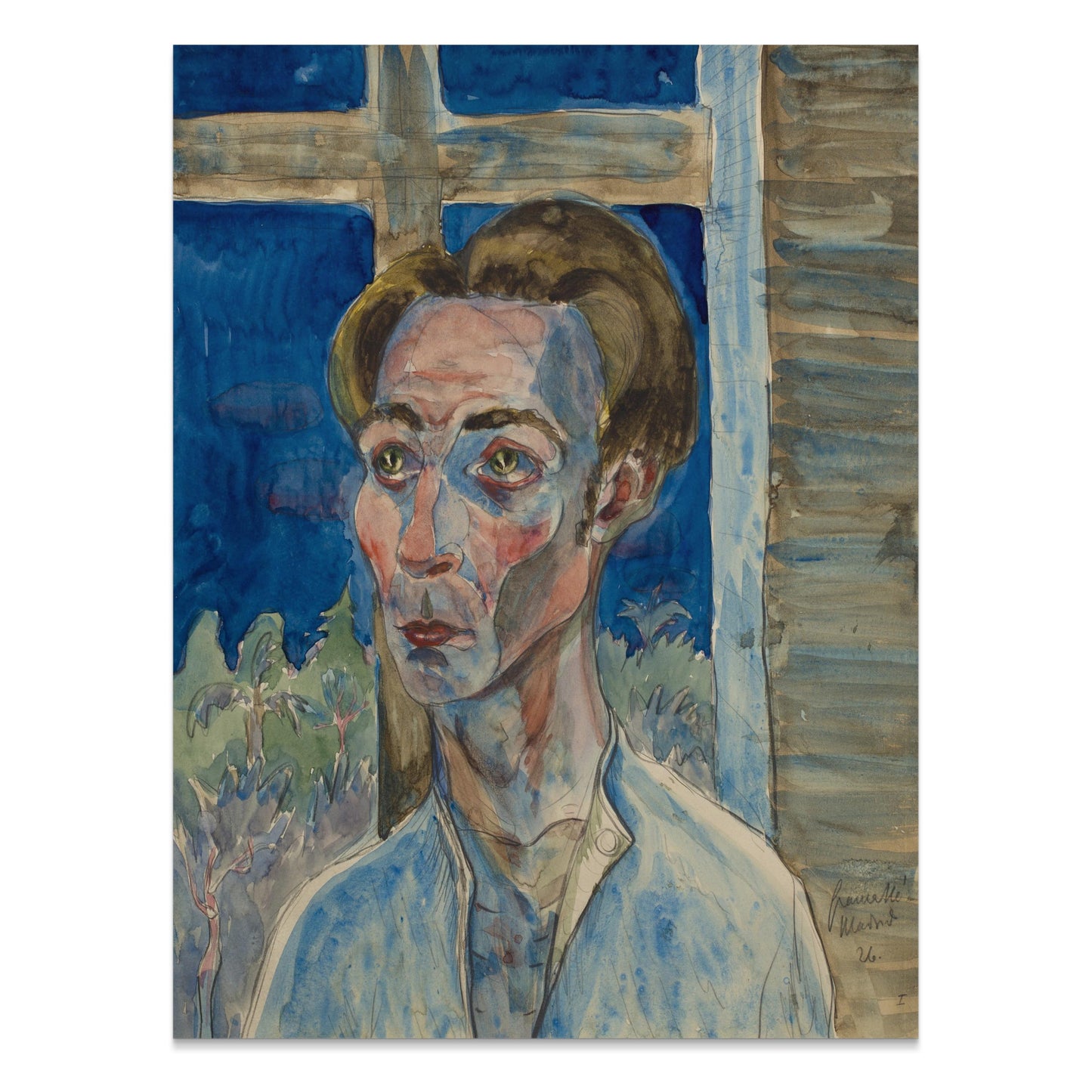 Premium Poster of Expressive Portrait of a Man by Window Art Posters