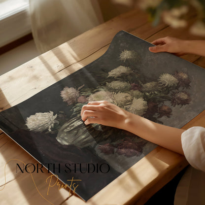 Premium Poster of Exquisite Bouquet of Chrysanthemums Art Flower Posters