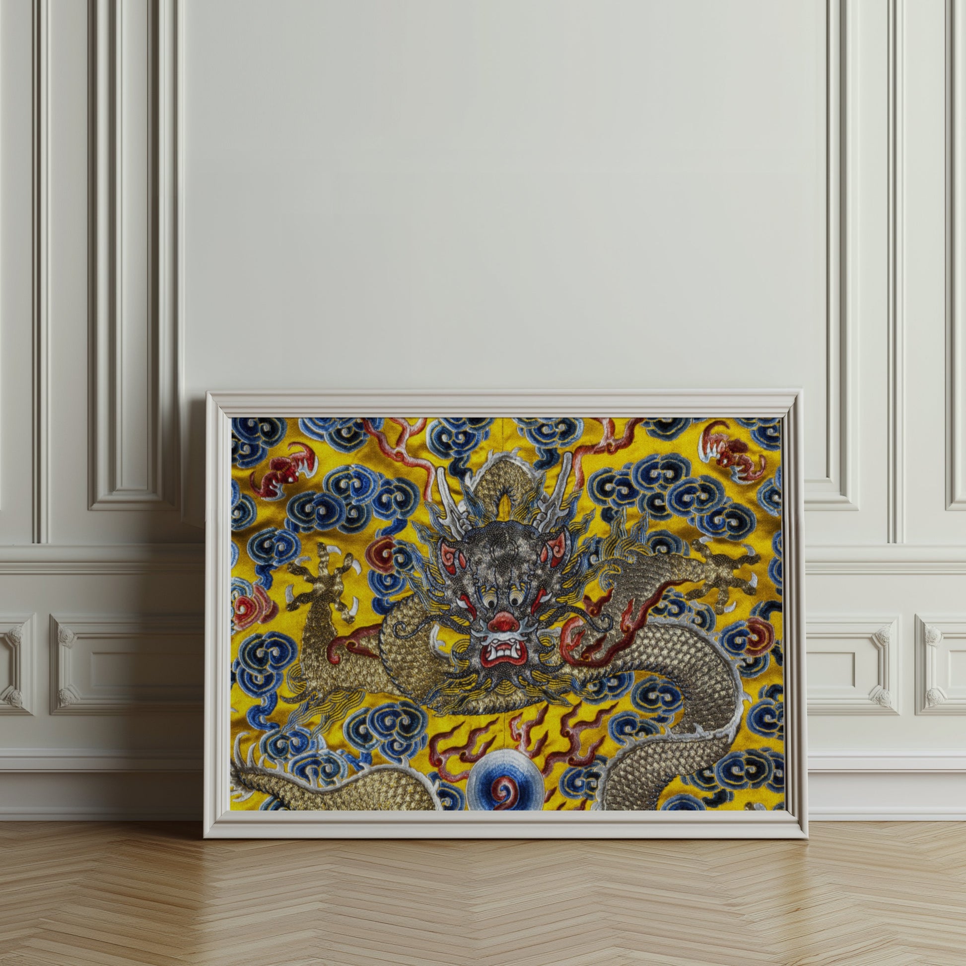 Premium Poster of Exquisite Dragon Embroidery Pattern Art Prints Posters