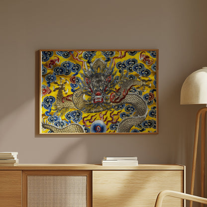 Premium Poster of Exquisite Dragon Embroidery Pattern Art Prints Posters