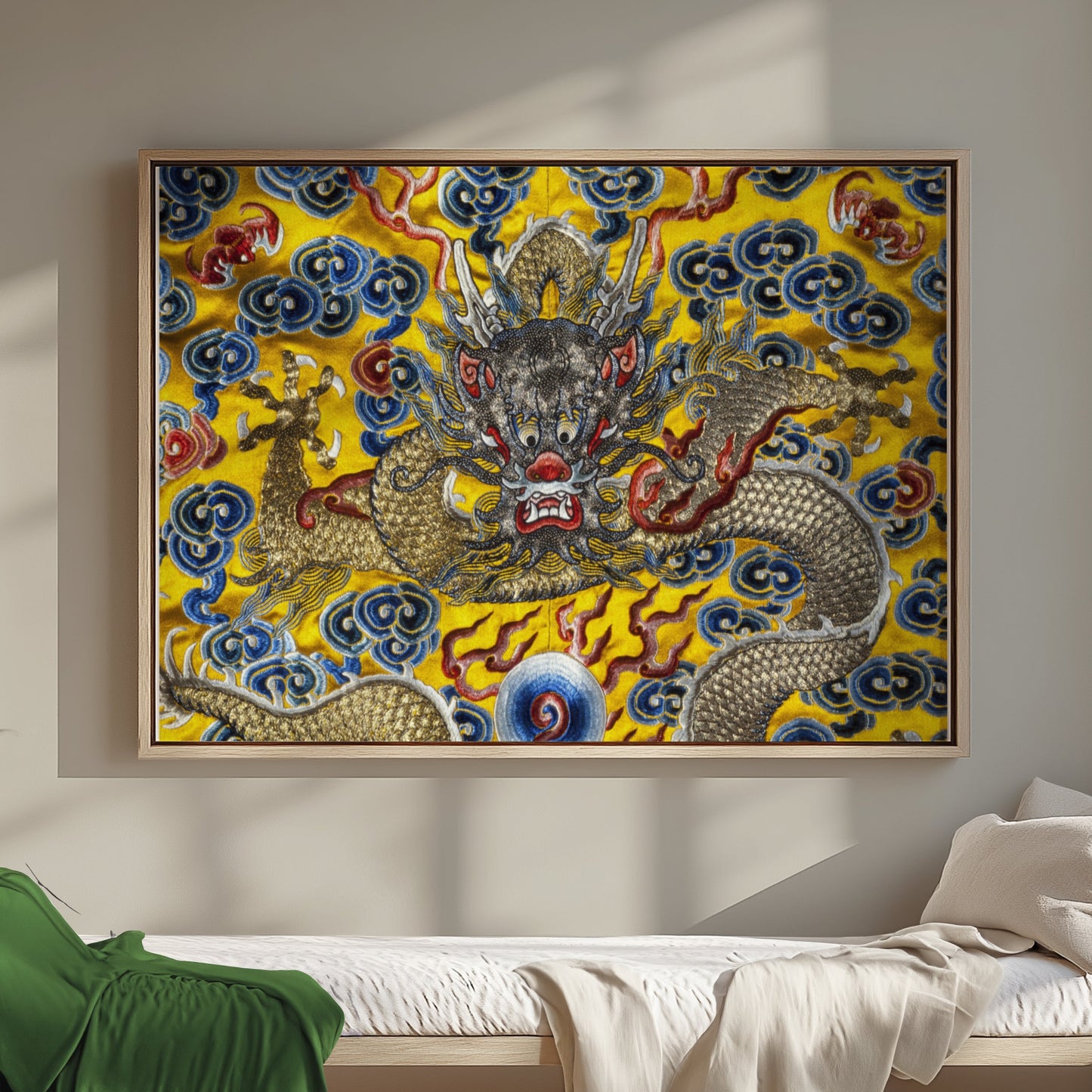Premium Poster of Exquisite Dragon Embroidery Pattern Art Prints Posters