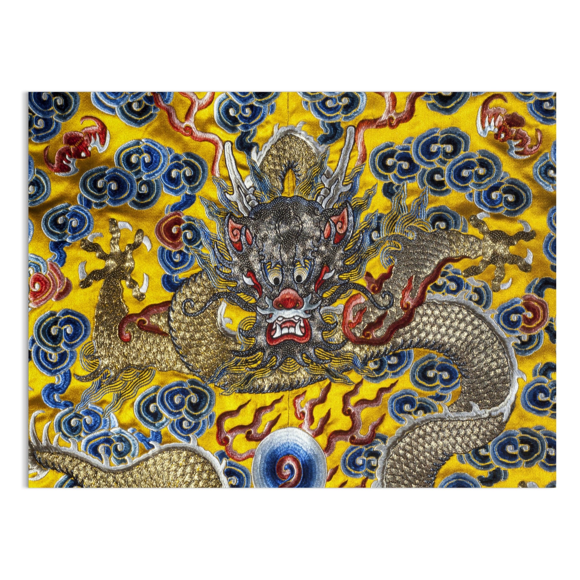 Premium Poster of Exquisite Dragon Embroidery Pattern Art Prints Posters