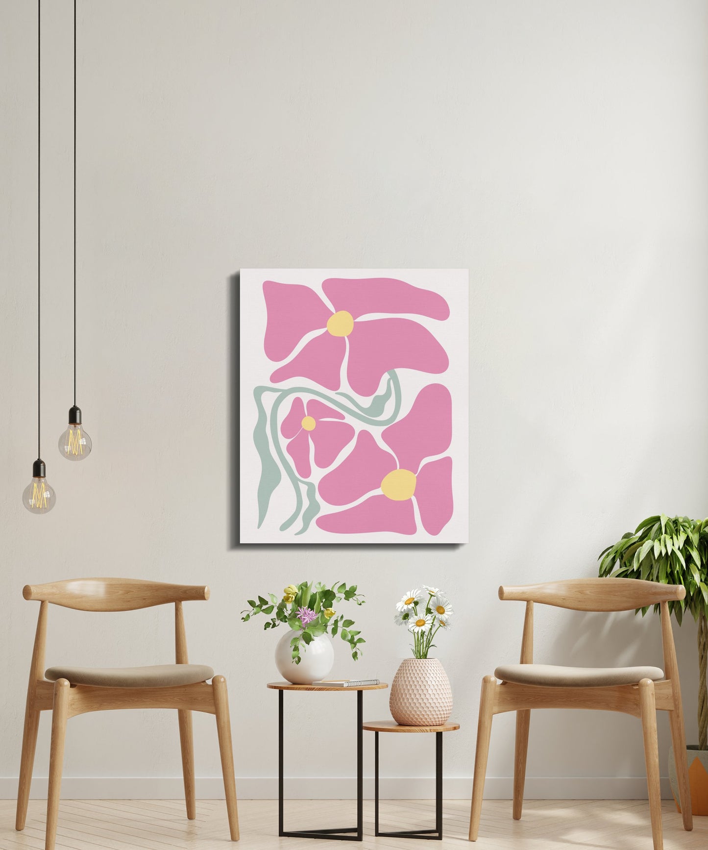 Premium Poster of Exquisite Floral Wall Art Pink Petal Canvas Wraps