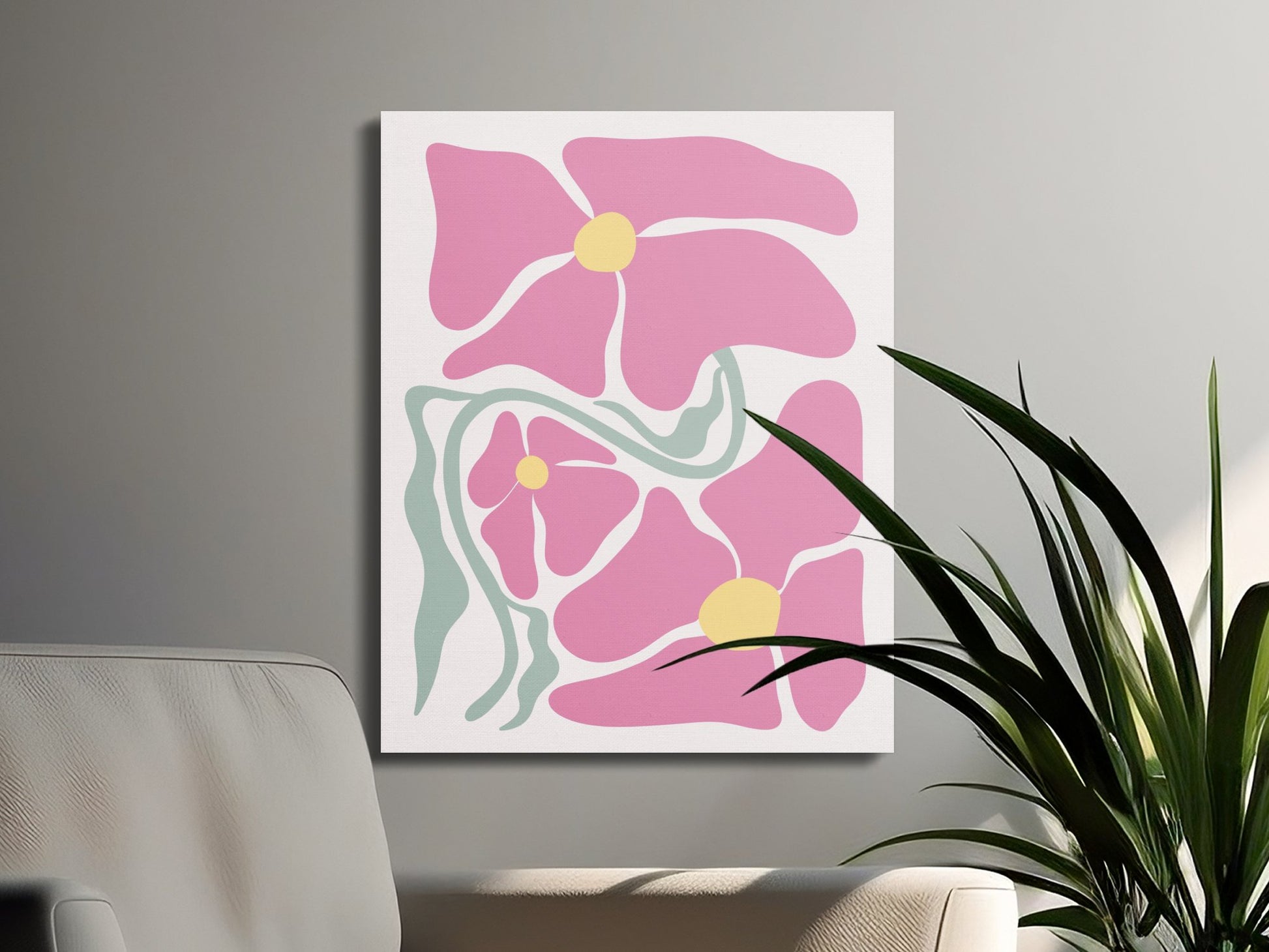 Premium Poster of Exquisite Floral Wall Art Pink Petal Canvas Wraps