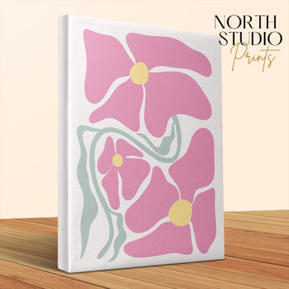 Premium Poster of Exquisite Floral Wall Art Pink Petal Canvas Wraps