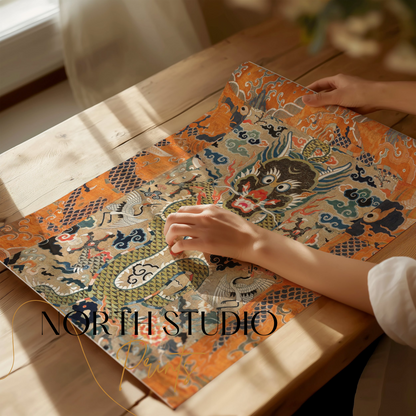 Premium Poster of Exquisite Japanese Dragon Themed Wall Art Posters