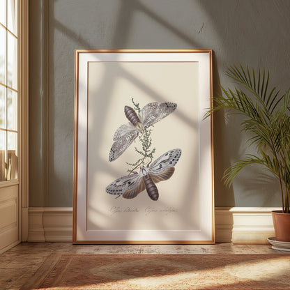 Premium Poster of Exquisite Vintage Style Moth Insect Wall Art Posters