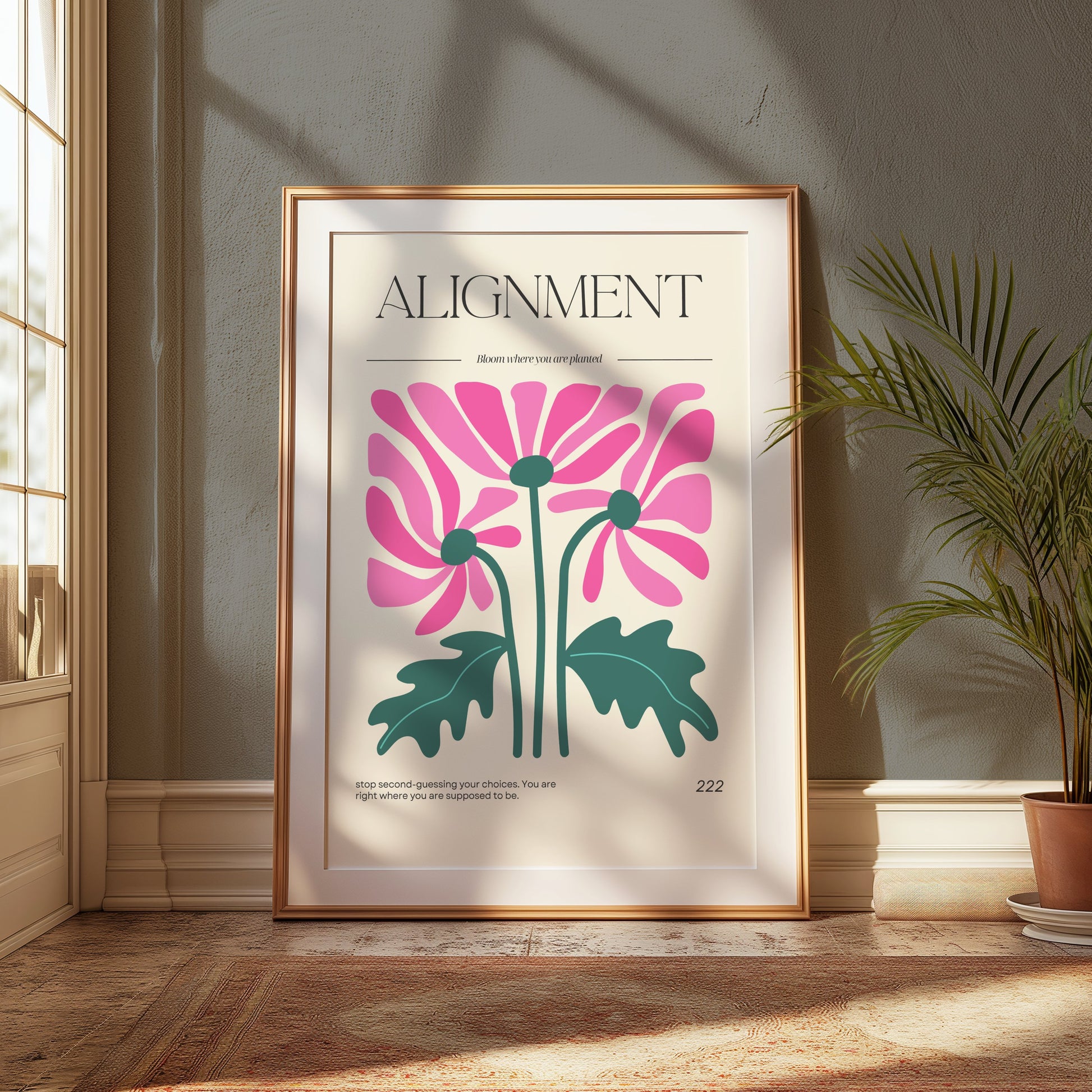 Premium Poster of Eye-Catching Flower Design Artwork with Motivational Posters