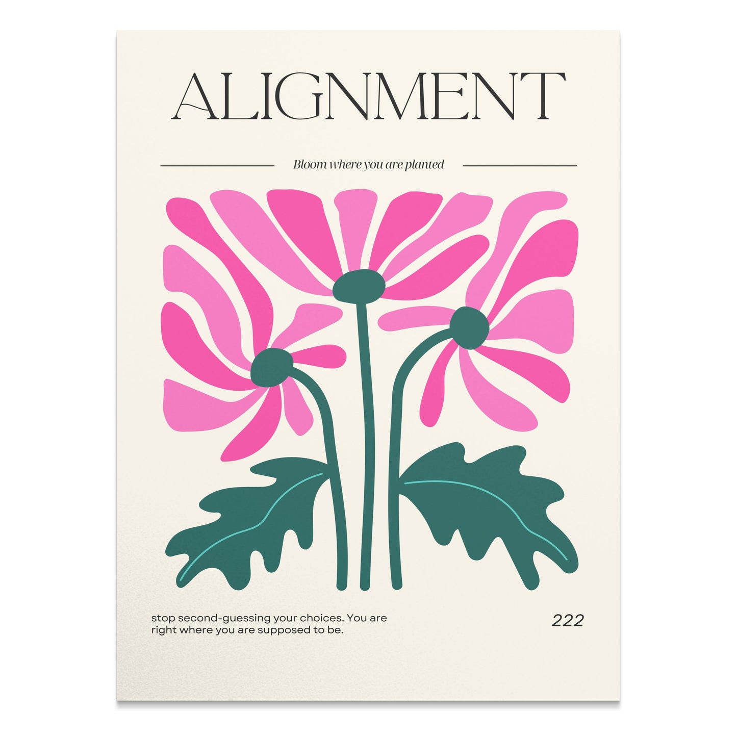 Premium Poster of Eye-Catching Flower Design Artwork with Motivational Posters