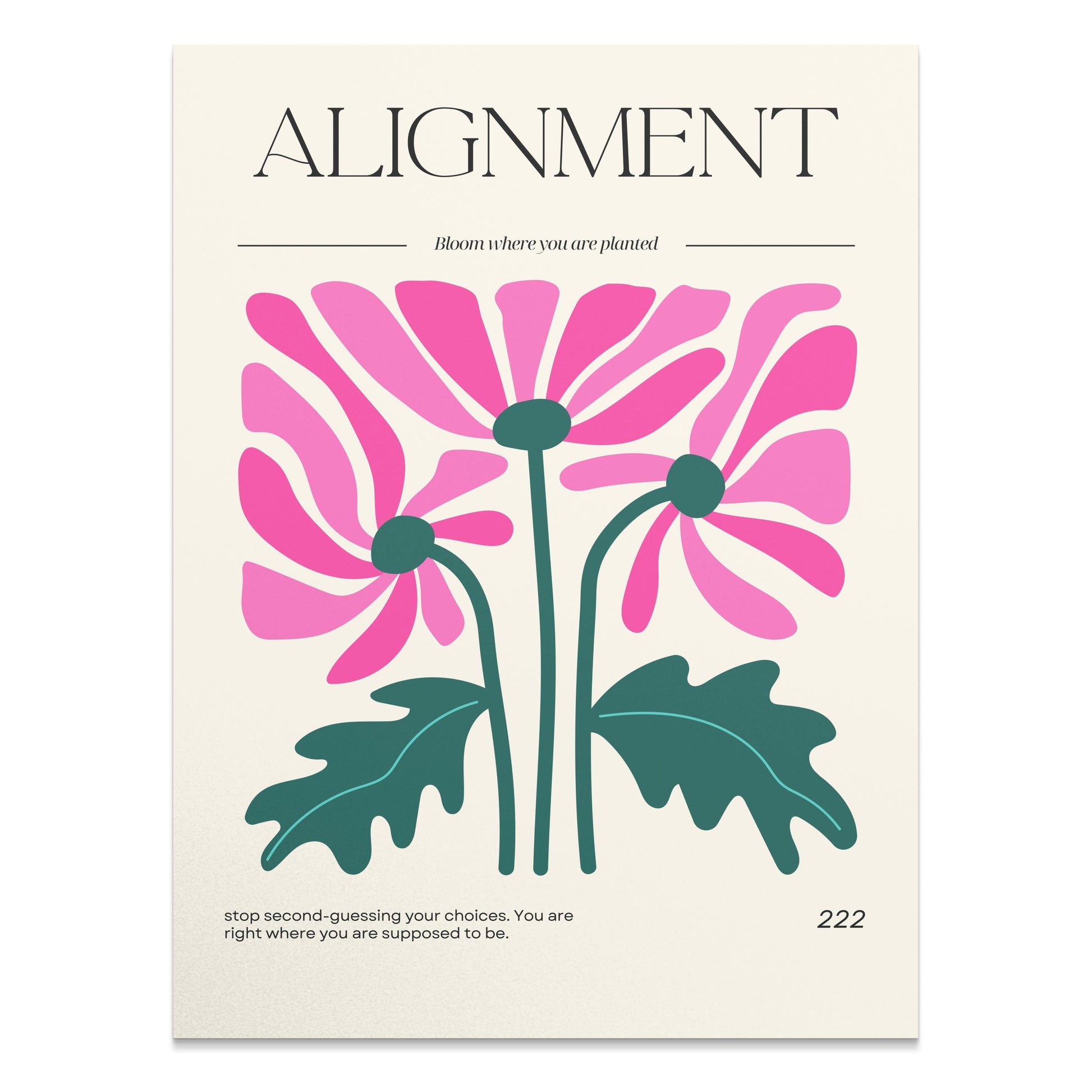 Premium Poster of Eye-Catching Flower Design Artwork with Motivational Posters