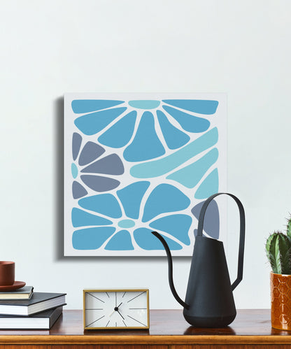 Premium Poster of Eye-catching Blue Floral Wall Art Canvas Wraps