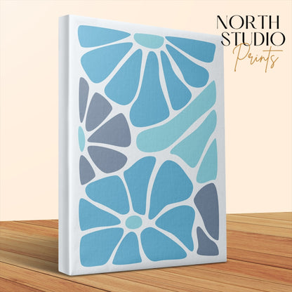 Premium Poster of Eye-catching Blue Floral Wall Art Canvas Wraps