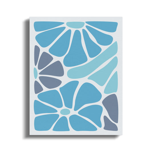Premium Poster of Eye-catching Blue Floral Wall Art Canvas Wraps