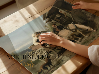 Premium Poster of Family Reunion on a Farmhouse Horse Carriage Posters