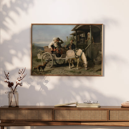 Premium Poster of Family Reunion on a Farmhouse Horse Carriage Posters