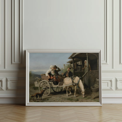 Premium Poster of Family Reunion on a Farmhouse Horse Carriage Posters