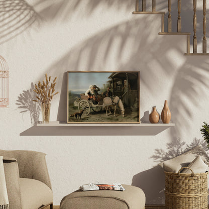 Premium Poster of Family Reunion on a Farmhouse Horse Carriage Posters