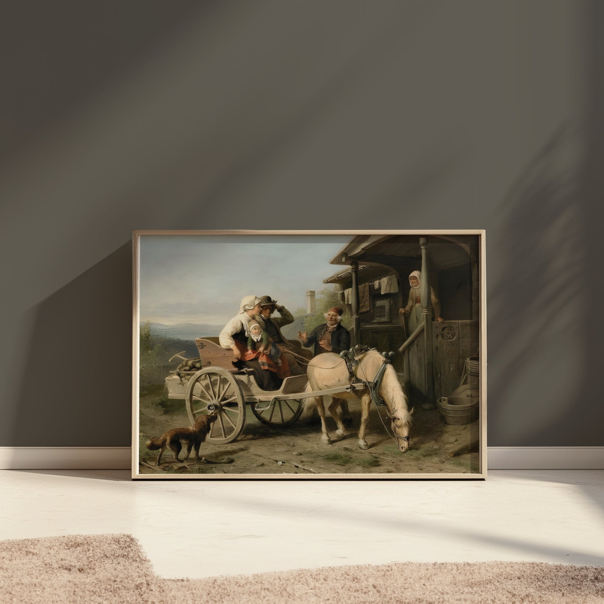 Premium Poster of Family Reunion on a Farmhouse Horse Carriage Posters