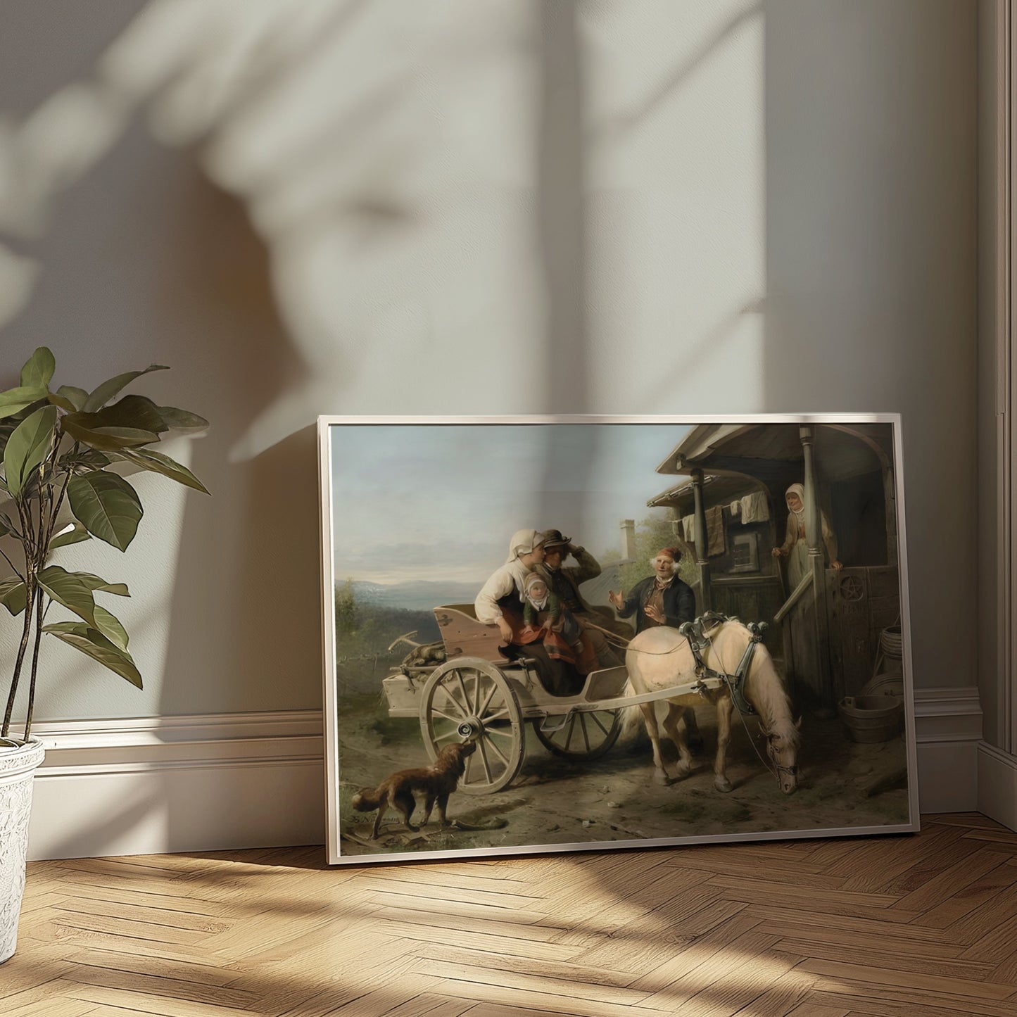 Premium Poster of Family Reunion on a Farmhouse Horse Carriage Posters