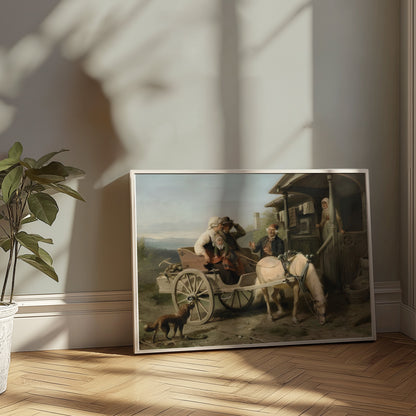 Premium Poster of Family Reunion on a Farmhouse Horse Carriage Posters