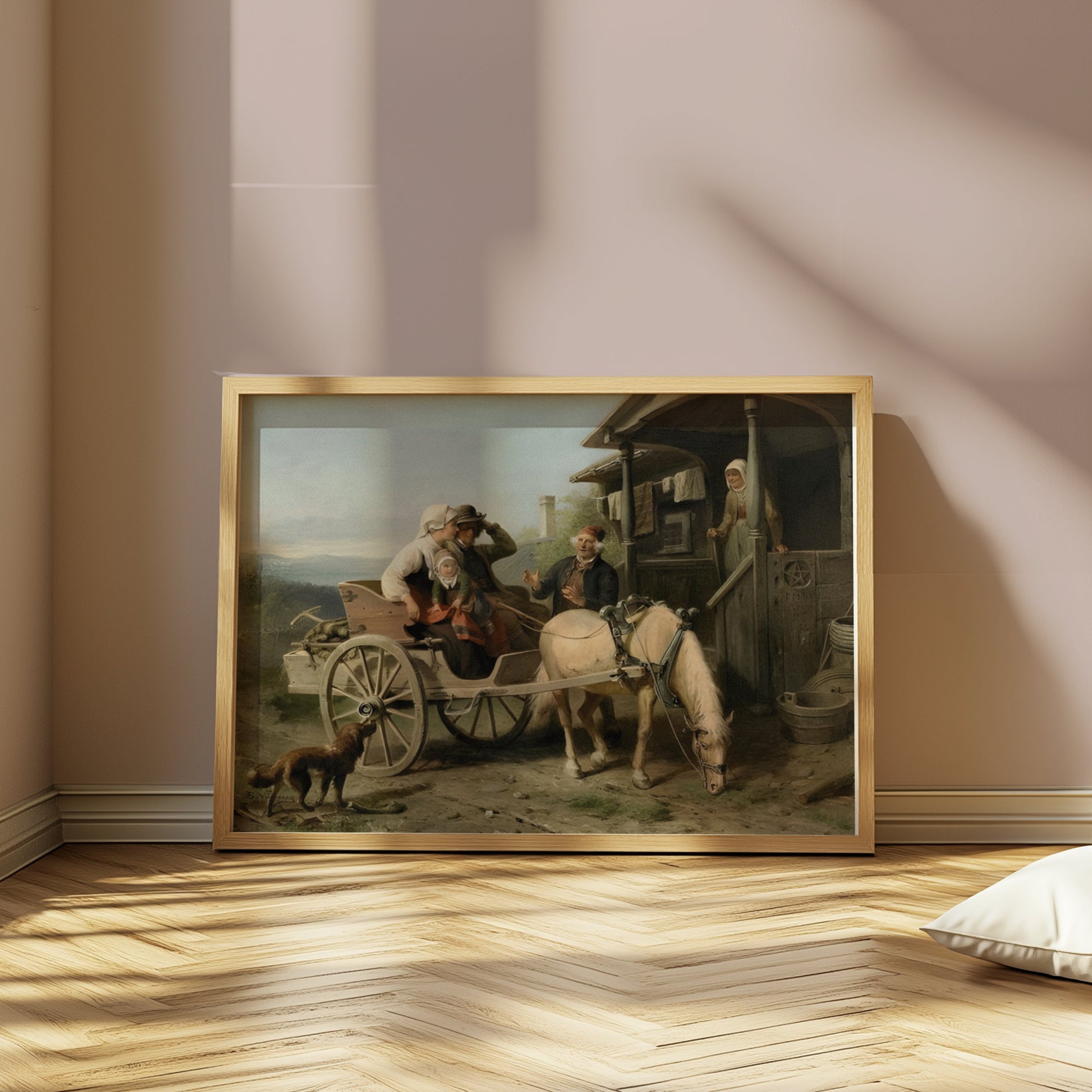 Premium Poster of Family Reunion on a Farmhouse Horse Carriage Posters