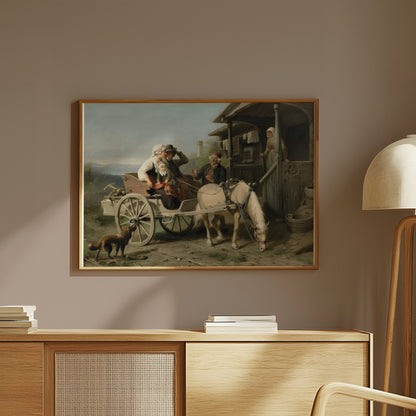 Premium Poster of Family Reunion on a Farmhouse Horse Carriage Posters