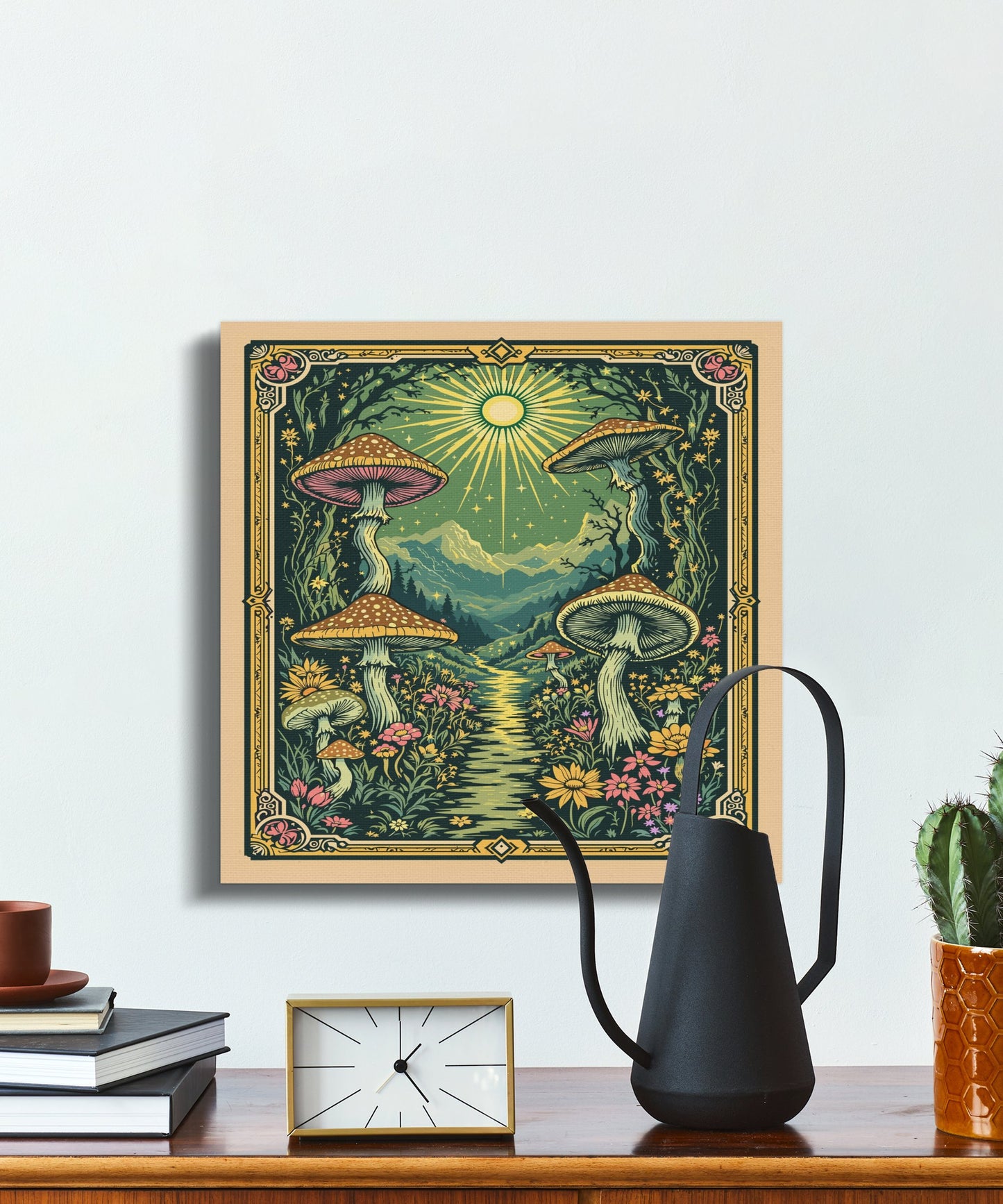 Premium Poster of Fantasy Valley Mushroom Pathway Canvas Wraps
