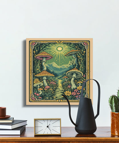Premium Poster of Fantasy Valley Mushroom Pathway Canvas Wraps