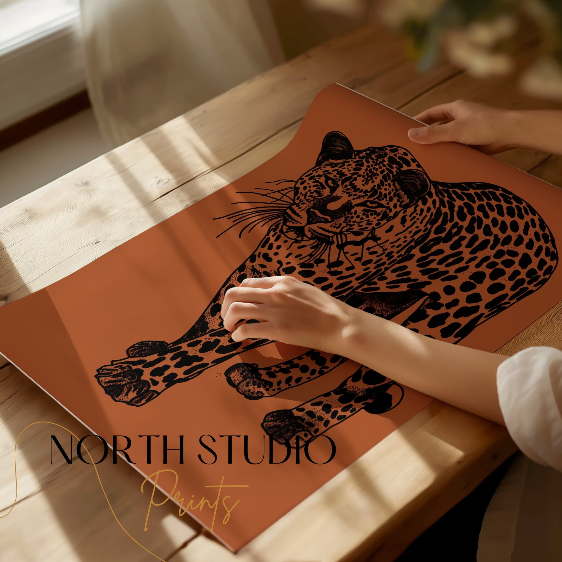 Premium Poster of Fierce and Majestic Leopard Artwork Eye-Catching Posters