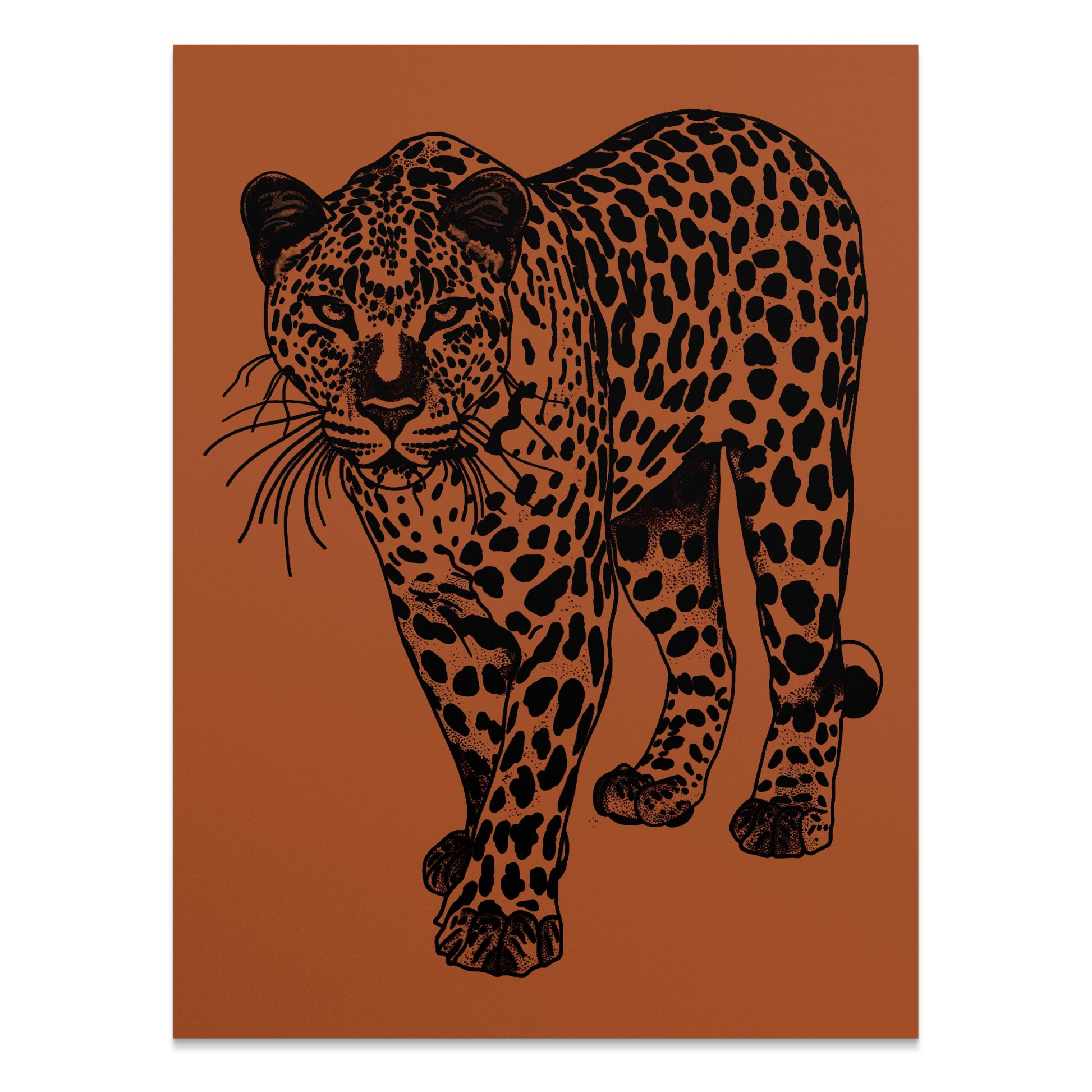 Premium Poster of Fierce and Majestic Leopard Artwork Eye-Catching Posters