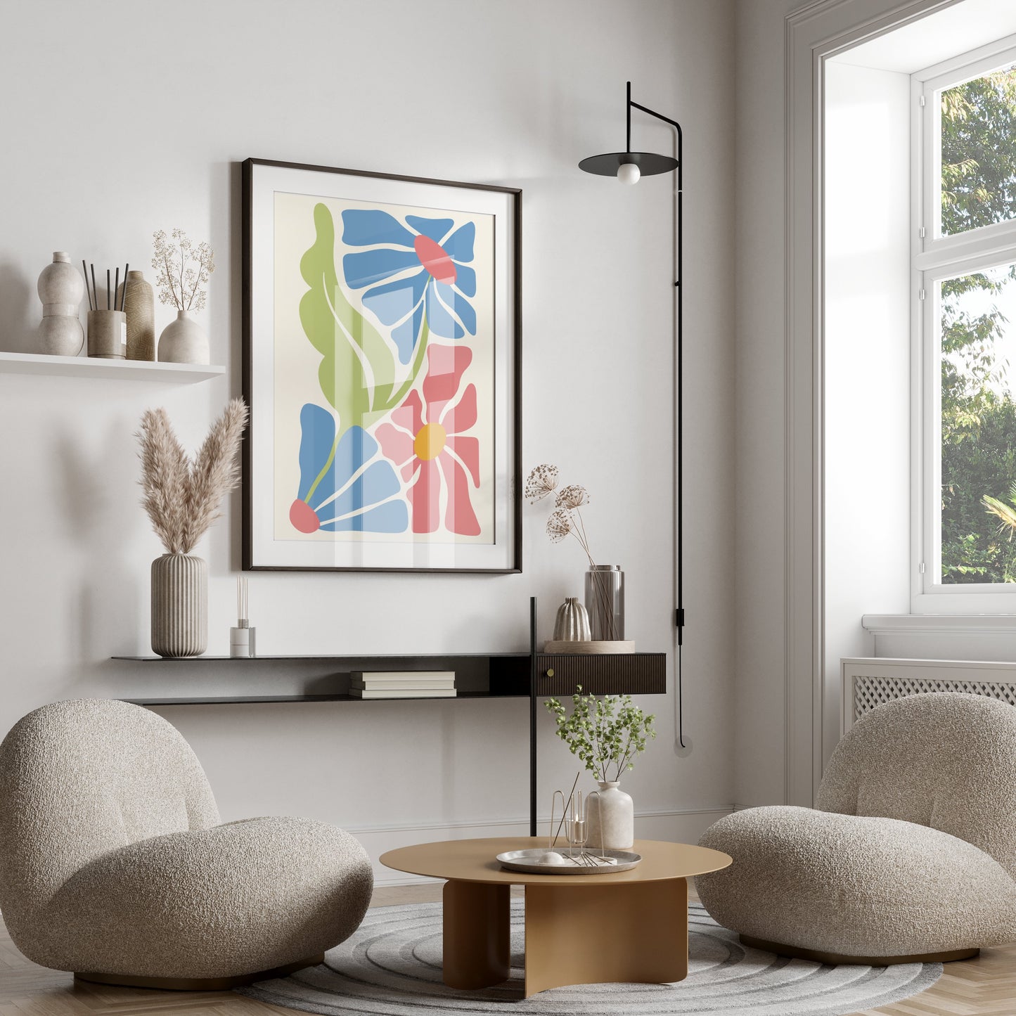 Premium Poster of Floral Art Print Decorative Flower Design Posters