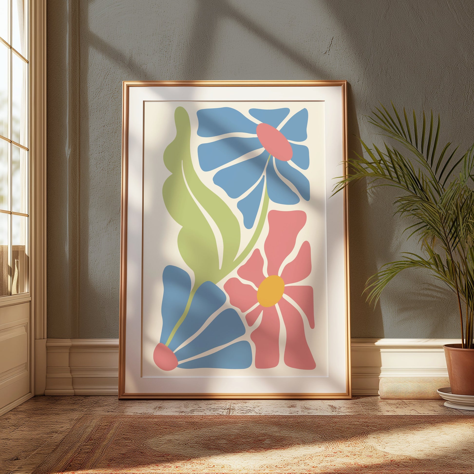 Premium Poster of Floral Art Print Decorative Flower Design Posters