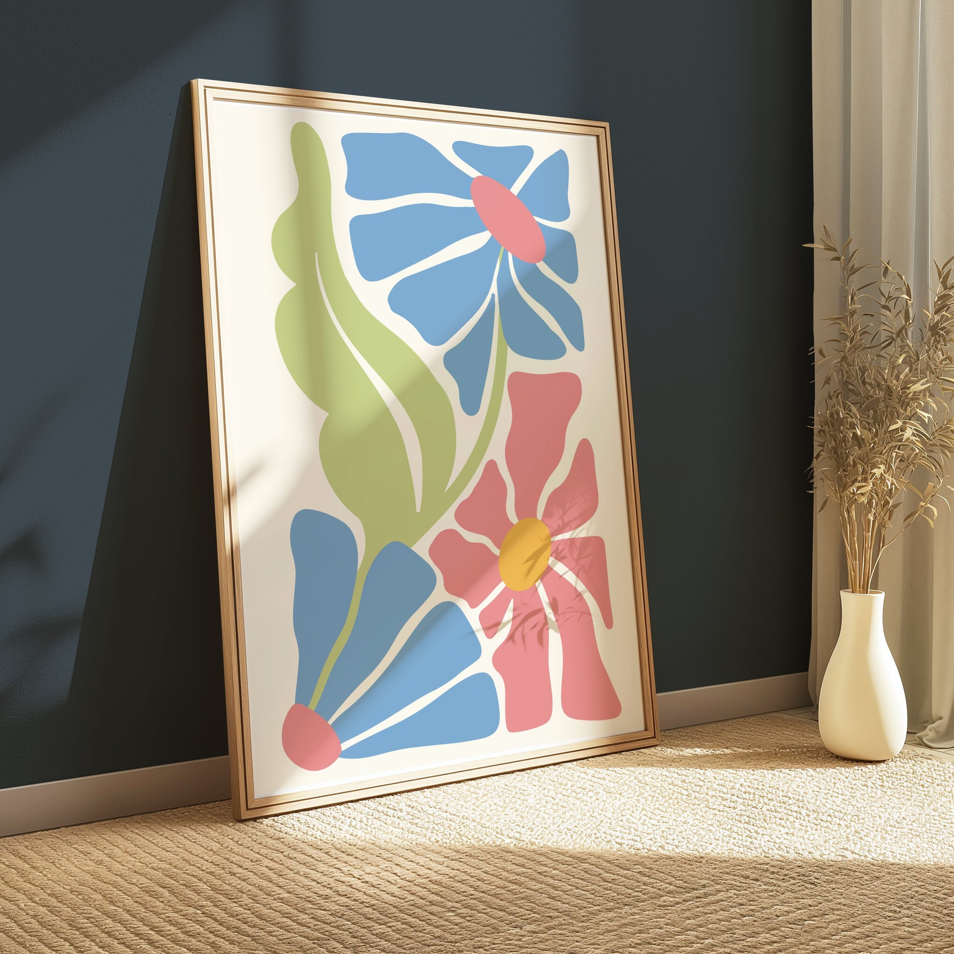 Premium Poster of Floral Art Print Decorative Flower Design Posters