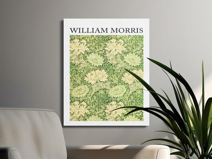 Premium Poster of Floral Green and Beige William Morris Canvas Wraps