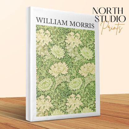 Premium Poster of Floral Green and Beige William Morris Canvas Wraps