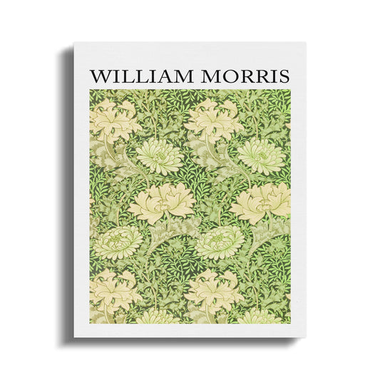 Premium Poster of Floral Green and Beige William Morris Canvas Wraps