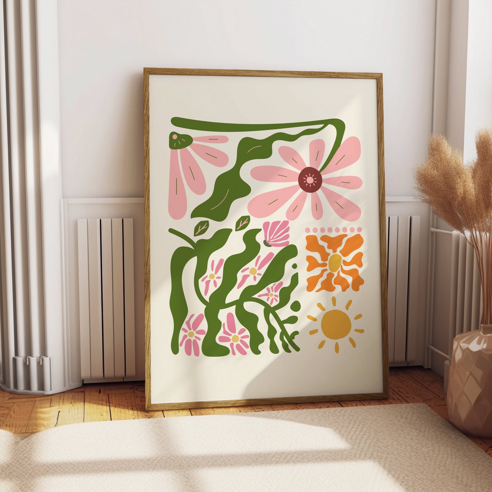Premium Poster of Floral Harmony Abstract Plant Art Print Posters