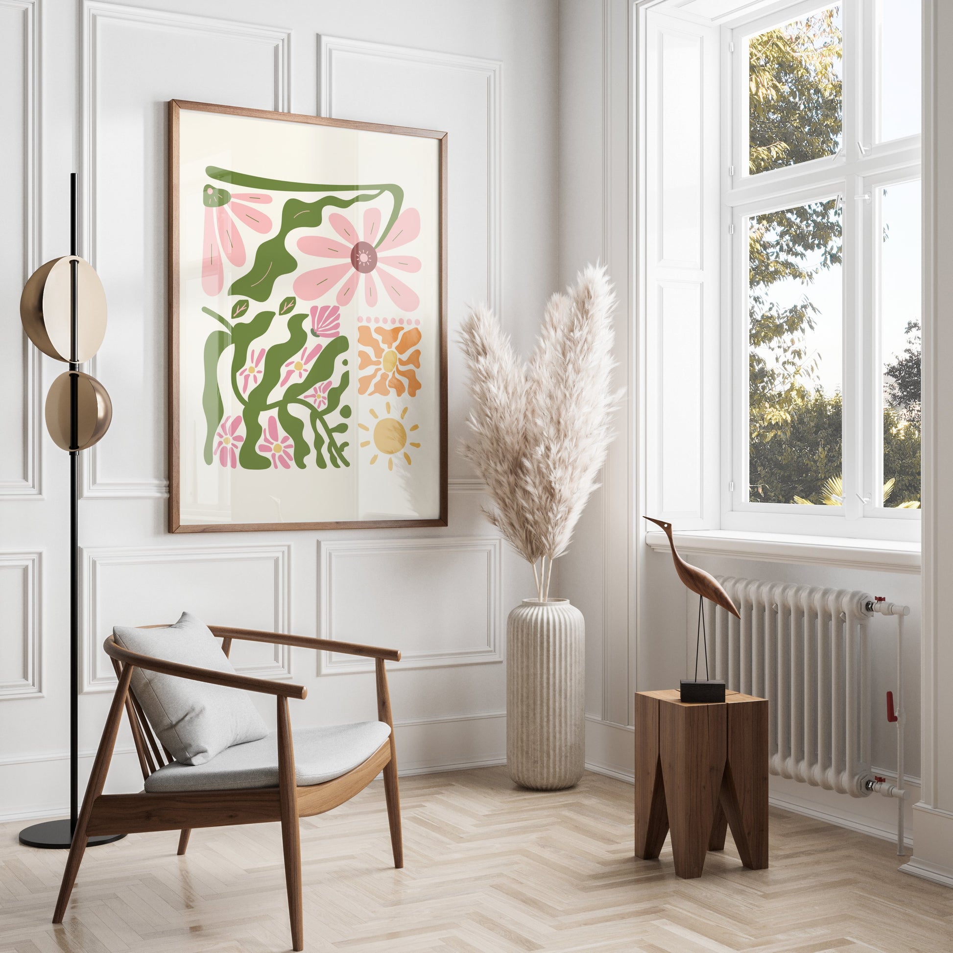 Premium Poster of Floral Harmony Abstract Plant Art Print Posters