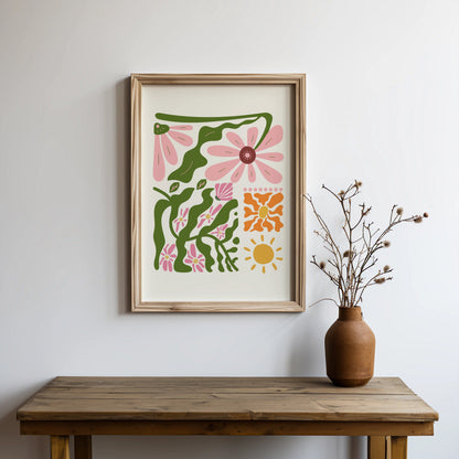 Premium Poster of Floral Harmony Abstract Plant Art Print Posters