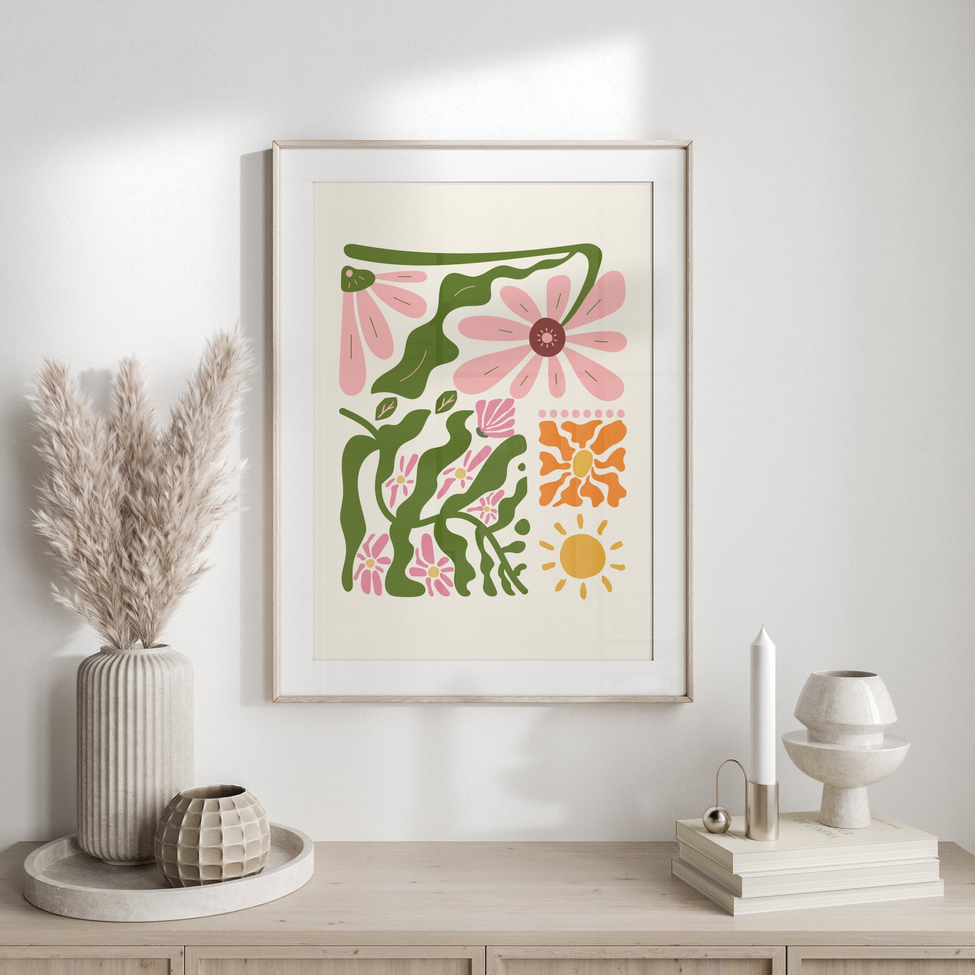 Premium Poster of Floral Harmony Abstract Plant Art Print Posters
